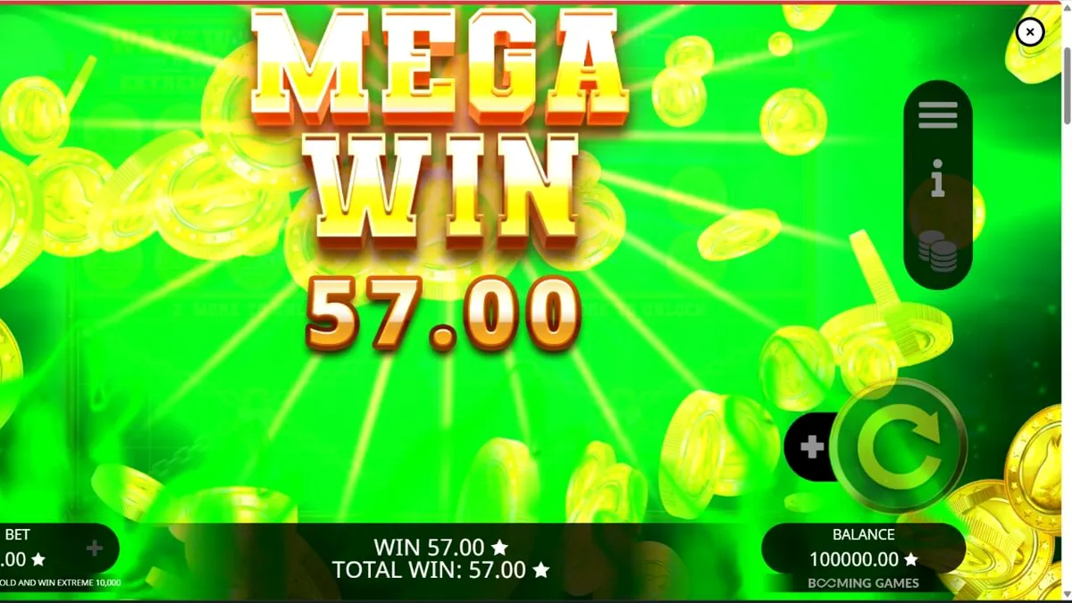 Tampilan antarmuka seluler Way of the Wolf Hold and Win Extreme 10,000